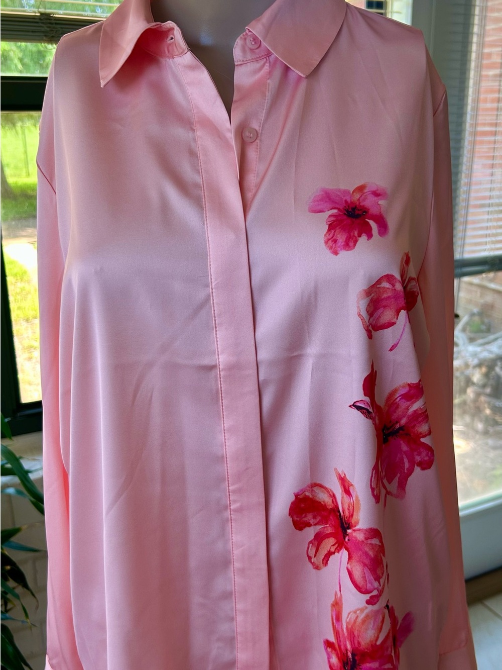 Rachel Zoe Pink Floral Silk Blouse
